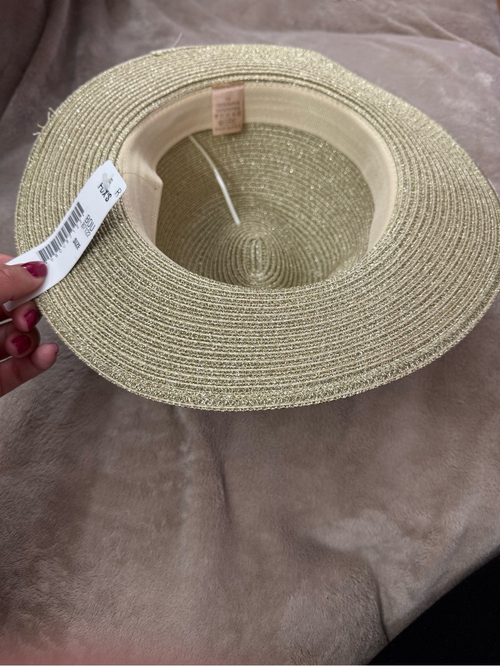 NWT Metallic Fedora Hat - Gold - Picture 5 of 5